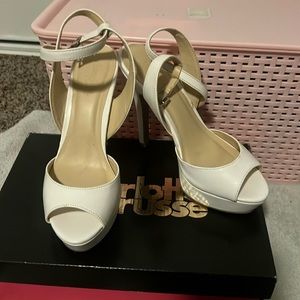 Charlotte Russe White Strappy Heels